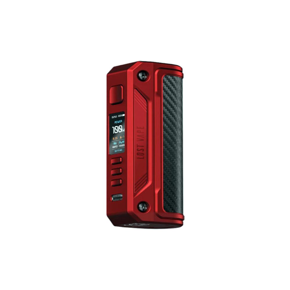 Боксмод Lost vape Thelema Solo (matt red/carbon fiber)