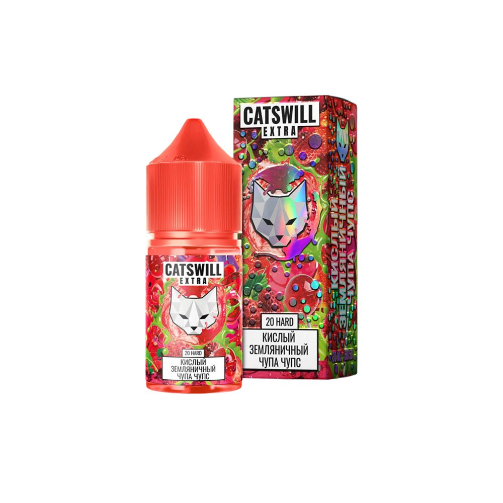Catswill Extra salt (кислый земляничный чупа чупс) 20 hard M